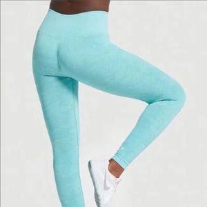GYM SHARK vital seamless mint camo leggings